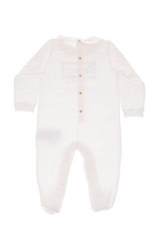 stretch cotton romper suit and bib set
