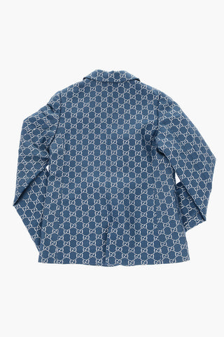 center vent 2-button jaquard blazer