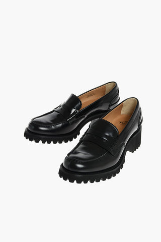 Leather Penny Loafers with Rubber Sole