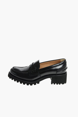 Leather Penny Loafers with Rubber Sole