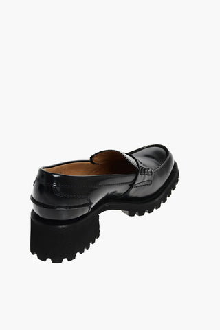Leather Penny Loafers with Rubber Sole