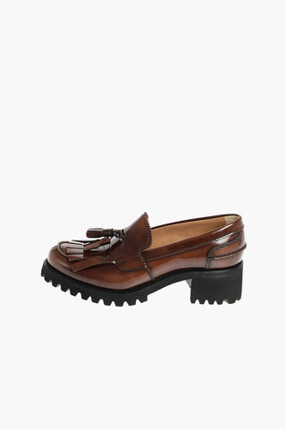 Polished Fumé-leather COLLEEN Loafers with Tassels