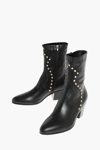 Western Booties with Little Metal Studs