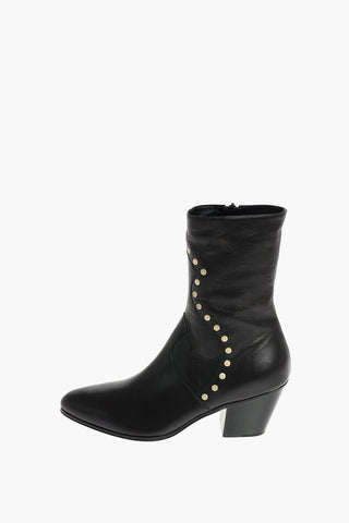Western Booties with Little Metal Studs