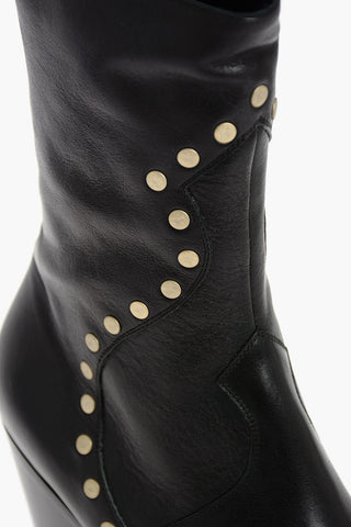 Western Booties with Little Metal Studs