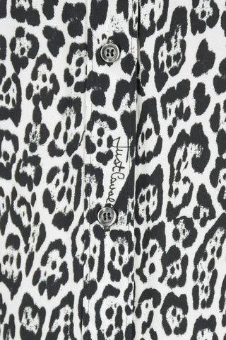 leopard-print classic collar shirt
