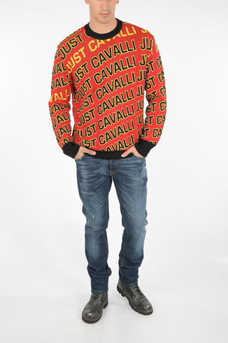 all over logo crew-neck sweater