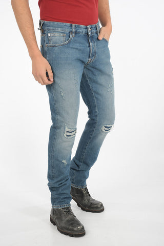 18cm Mid-rise waist distressed jeans