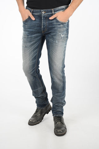 18cm stretch denim stone washed jeans