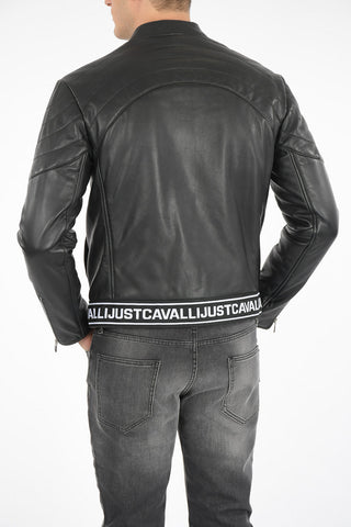 leather jacket with zip closure