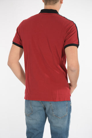 piquè cotton polo shirt with logo side band
