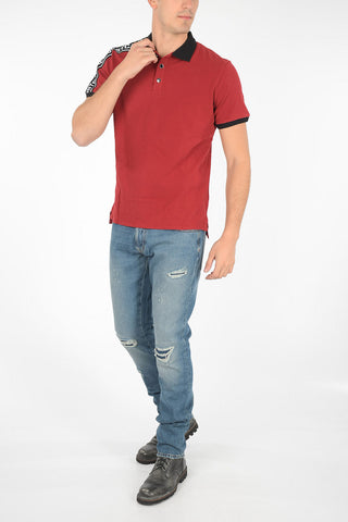 piquè cotton polo shirt with logo side band