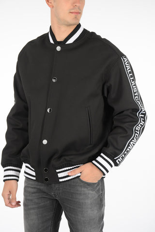 varsity jacket with logoed side band