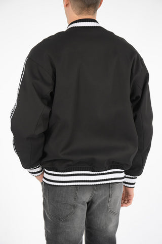 varsity jacket with logoed side band