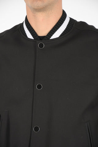 varsity jacket with logoed side band
