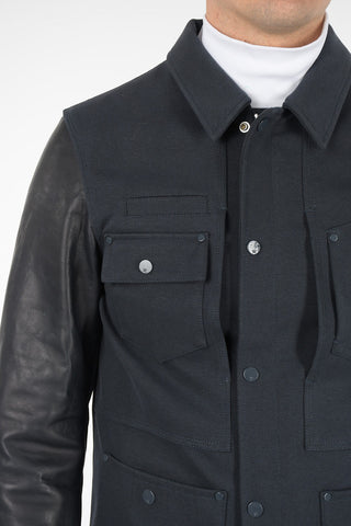 Jacket with Leather Sleeves