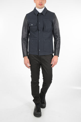 Jacket with Leather Sleeves
