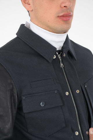 Jacket with Leather Sleeves