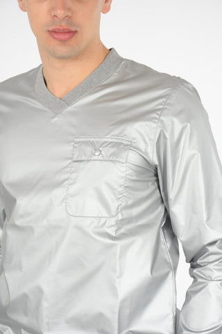 Waxed Fabric V-neck Sweatshirt