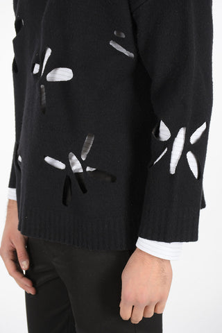 Virgin Wool Sweater with Cut Out Details