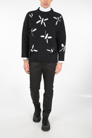 Virgin Wool Sweater with Cut Out Details