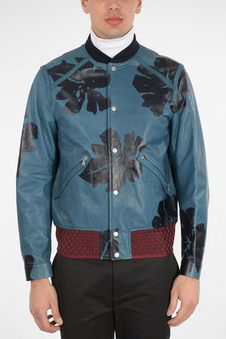 Leather Printed Bomber