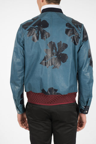 Leather Printed Bomber