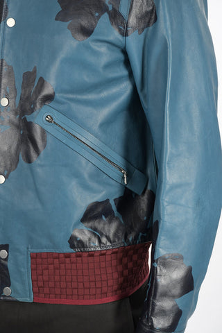 Leather Printed Bomber