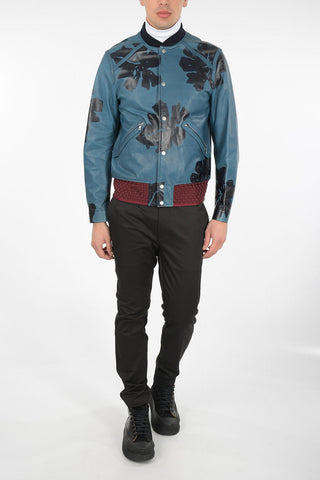 Leather Printed Bomber