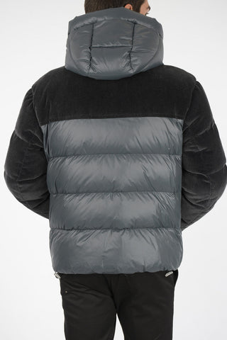 Down Jacket with Corduroy Sleeves