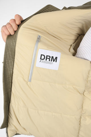 Down Jacket with Corduroy Sleeves