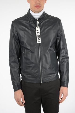 Leather Jacket with Zip Closure