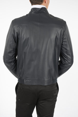 Leather Jacket with Zip Closure