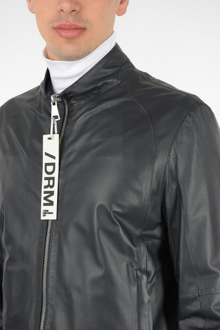 Leather Jacket with Zip Closure