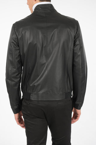 Leather Jacket with Zip Closure