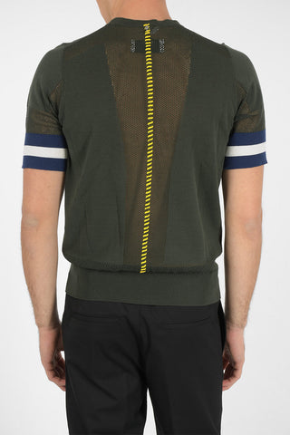 Stretch Cotton Openwork Sweater