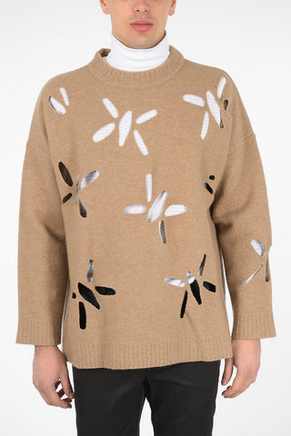 Maglia in Lana Vergine con Dettagli Cut Out
