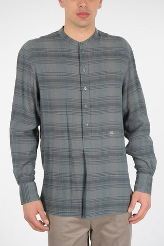 Camicia Tartan Collo Coreano