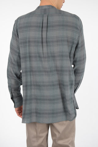 Camicia Tartan Collo Coreano