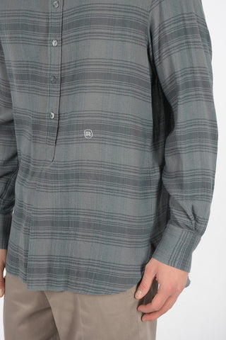 Camicia Tartan Collo Coreano