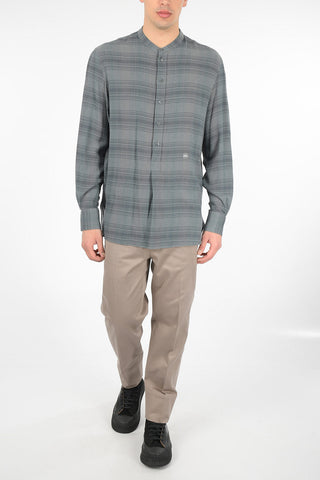 Camicia Tartan Collo Coreano