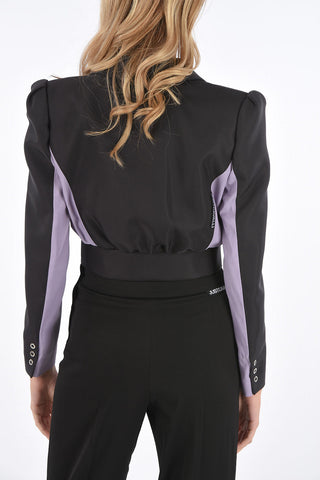 giacca crop con revers a lancia