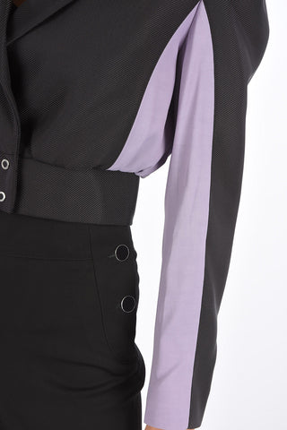 giacca crop con revers a lancia