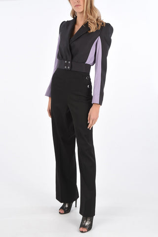 giacca crop con revers a lancia