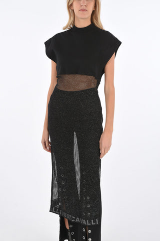 Vestito mesh Glitter con doppio spacco laterale