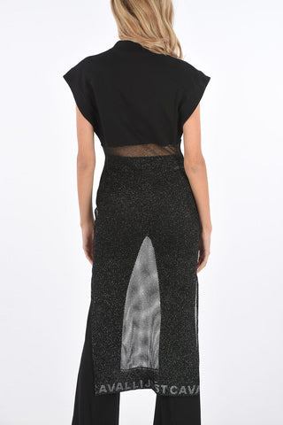 Vestito mesh Glitter con doppio spacco laterale
