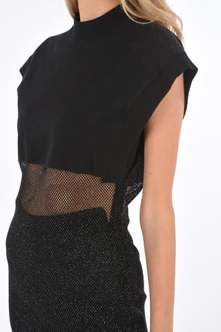 Vestito mesh Glitter con doppio spacco laterale