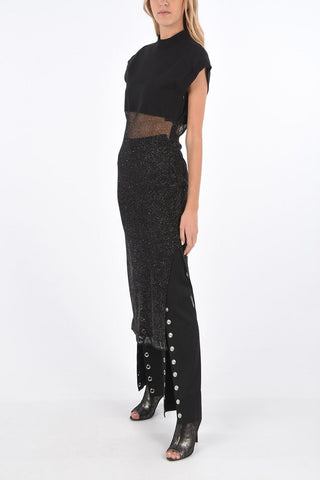 Vestito mesh Glitter con doppio spacco laterale