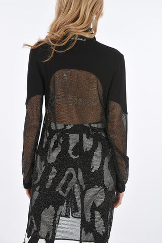 Mesh Glitter Maxi Shirt