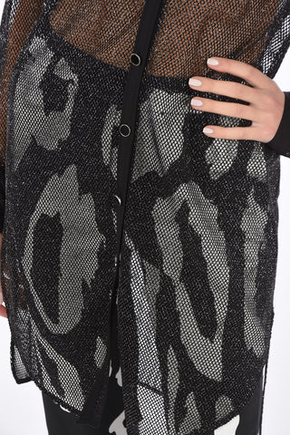 Mesh Glitter Maxi Shirt